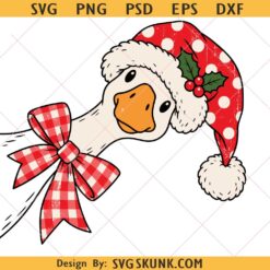 Goose Christmas Png, Preppy Christmas Jolly png, Santa goose png