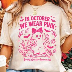 In October we wear pink ghost with png