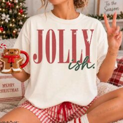 Jolly ish Christmas shirt, Retro Christmas Shirt, Jollyish tee comfort colors