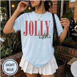Alternative view of Jolly ish Christmas shirt, Retro Christmas Shirt, Jollyish tee comfort colors