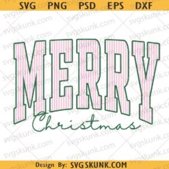 Merry Christmas Pink Seersucker Stripes png, Merry PNG, Pink Stripe Merry Christmas PNG, Varsity Christmas PNG
