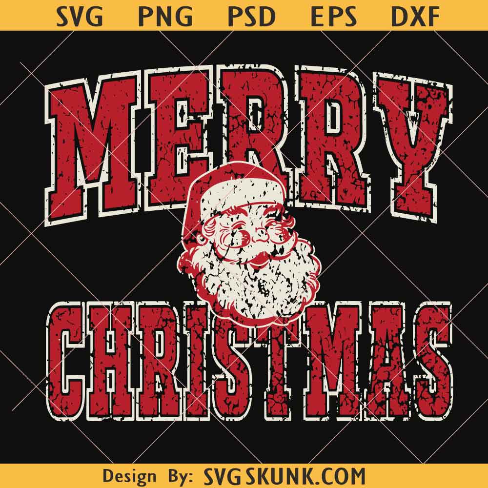 Merry Christmas Santa svg png, Distressed Santa Christmas svg png