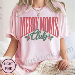 Merry Moms Club shirt, retro distressed comfort colors shirt, Merry moms tee - Image 3