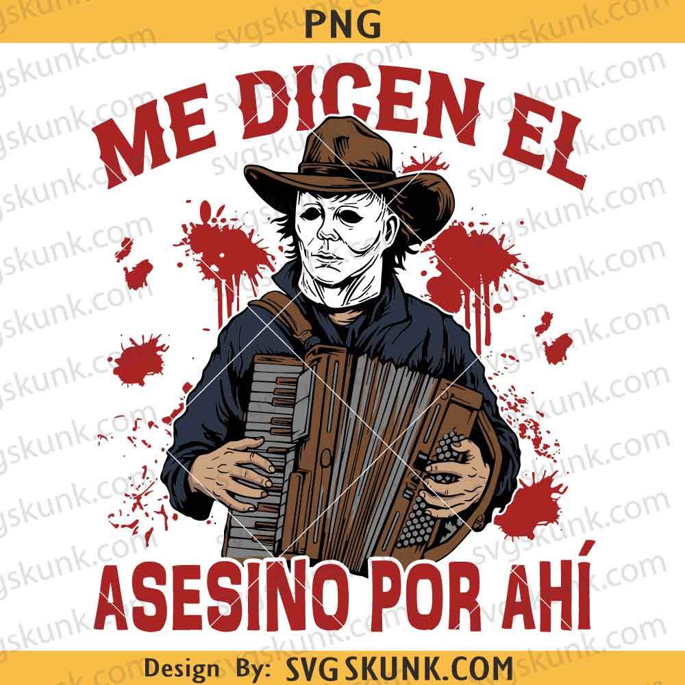 Michael Myers Cowboy png, Cowboy Horror Killer SVG PNG, Spanish Halloween PNG