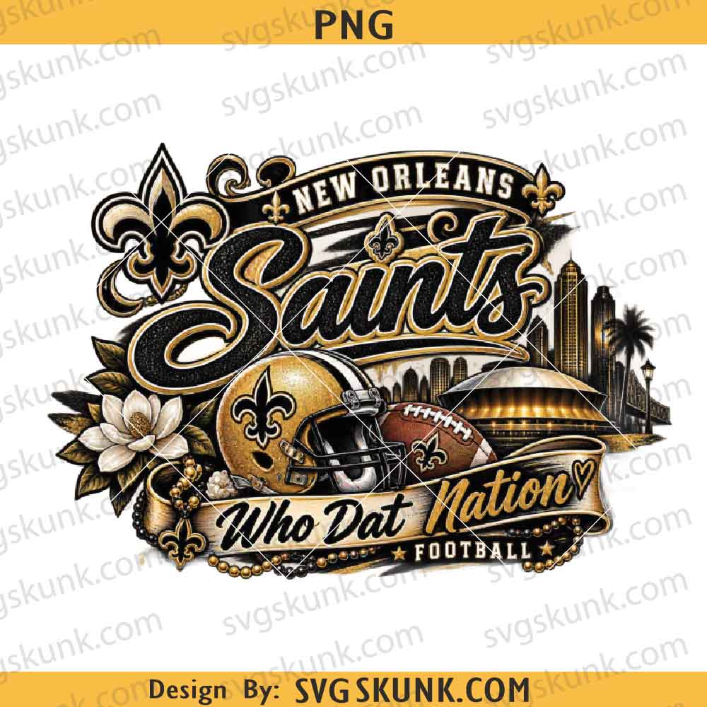 New Orleans Saints Who Dat Nation Football PNG, Saints football PNG