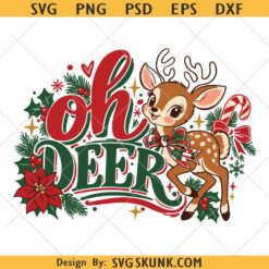 Oh Deer Christmas PNG, Retro Reindeer Christmas PNG, Oh Deer PNG