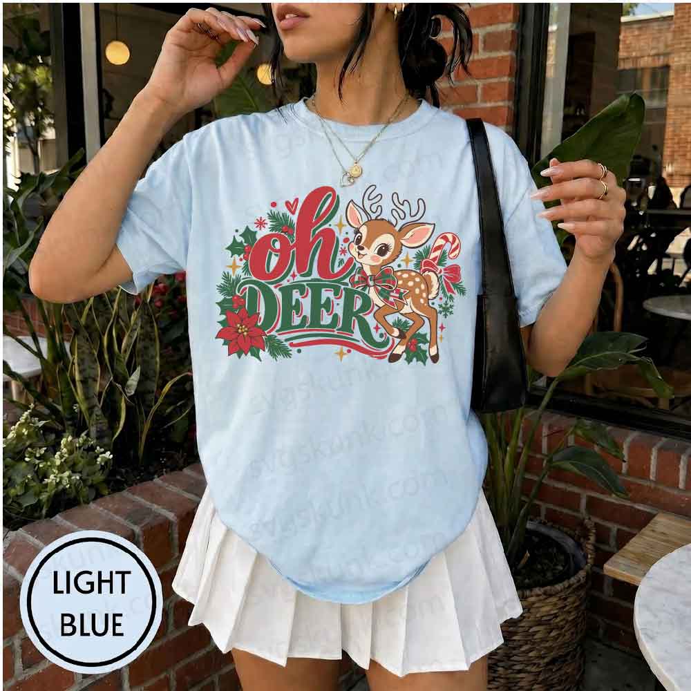 Oh Deer Christmas shirt, Retro Reindeer Christmas shirt, Oh Deer shirt - Image 2