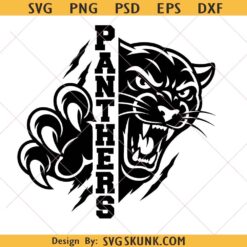 Panthers Mascot svg png, Panther Head Svg, Panther Logo Svg, Panthers Cut File