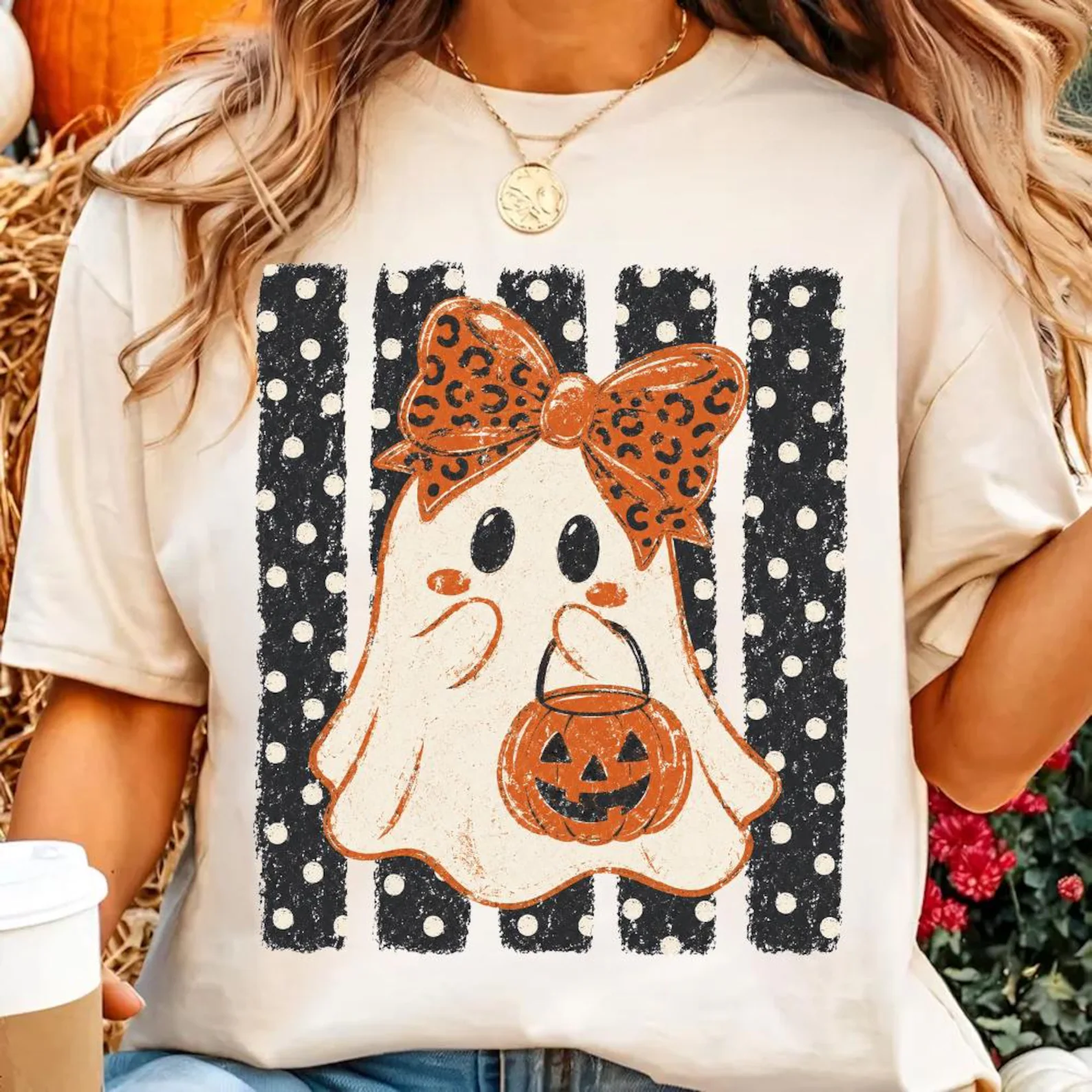 Preppy Halloween Ghost Polka Dots shirt, Spooky Season shirt