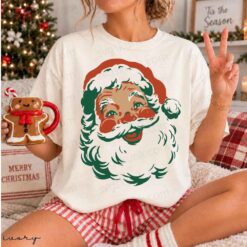 Retro Santa svg png, Vintage Santa Face png, Vintage Christmas Clipart