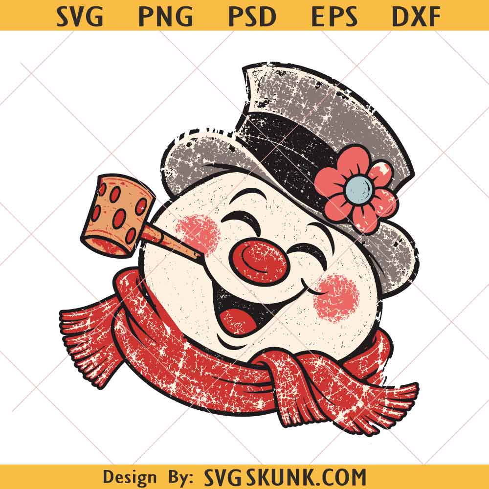 Retro Snowman PNG, Trendy Winter Christmas Snowman png