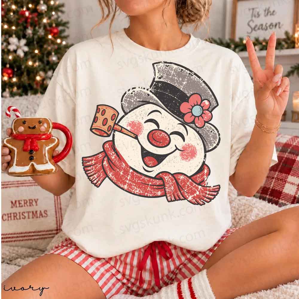 Retro Snowman shirt, Winter Christmas Snowman shirt comfort colors