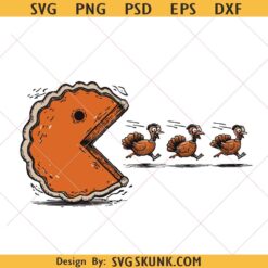 Retro Thanksgiving Pumpkin Pie Chasing Png, Funny Thanksgiving Turkey Png, Fall Vibes Png