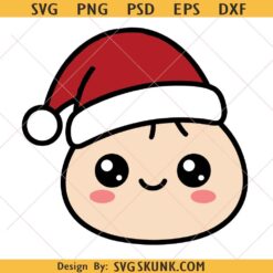 Santa Dumpling SVG, Cute Bao Bun Clipart Set, Kawaii Bao SVG, Dumpling Faces PNG