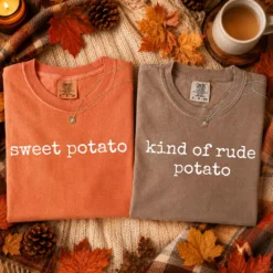 Sweet Potato & Kind of Rude Potato PNG, Matching Couple Thanksgiving PNG